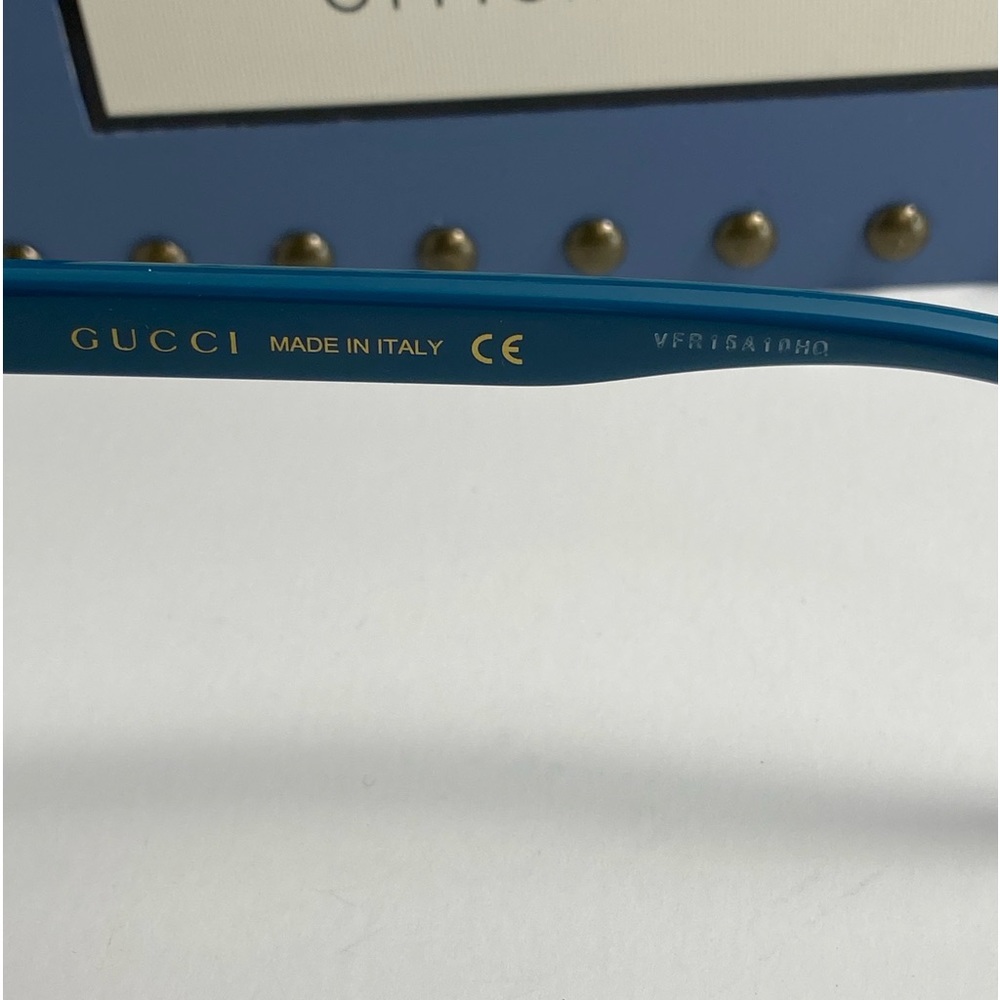 New  Gucci Women GG0468S-30006410005 Fashion 57mm Light Blue Sunglasses - Picture 11 of 12